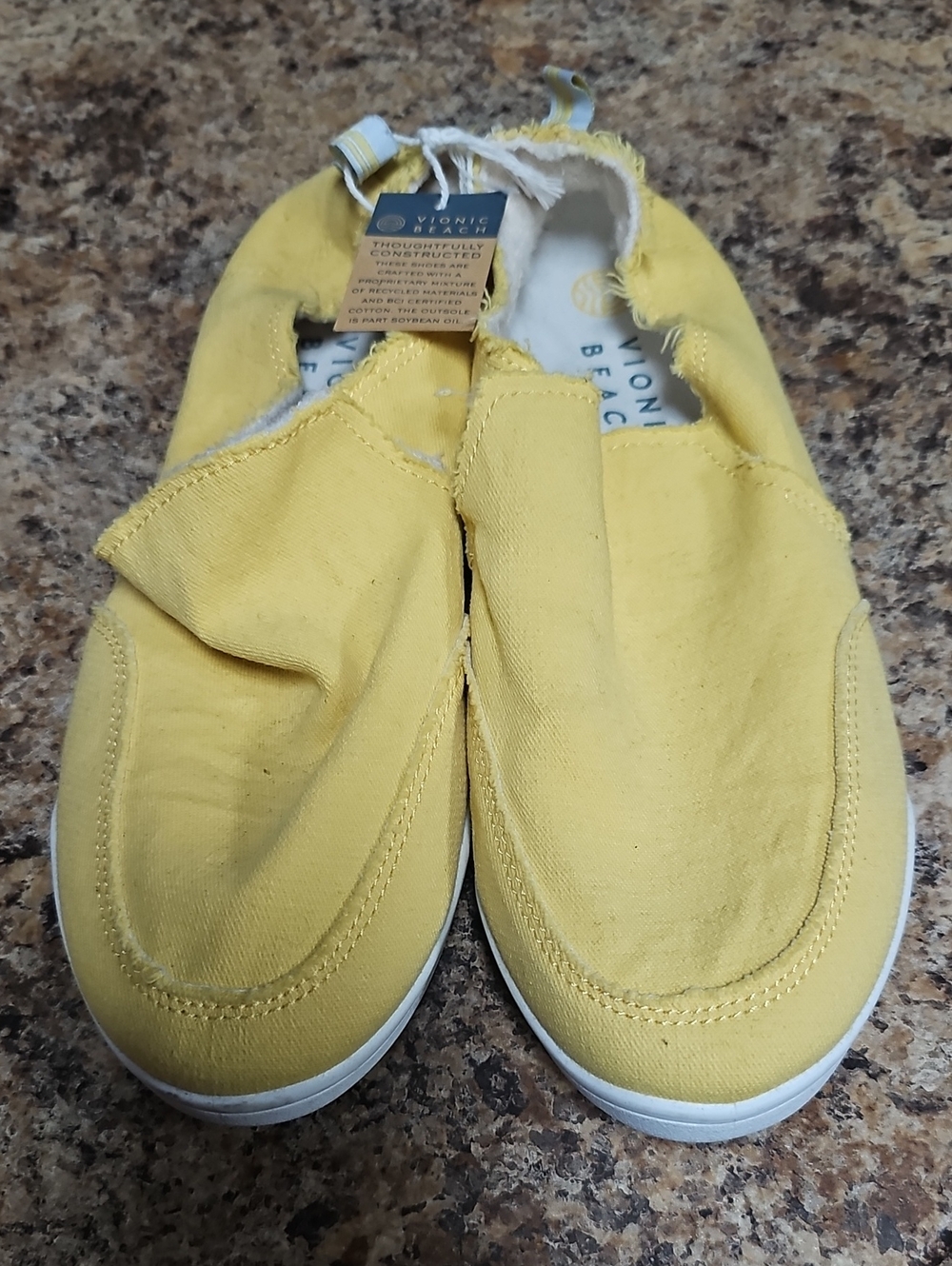 Vionic Yellow Canvas Slip-On Sneakers for Women